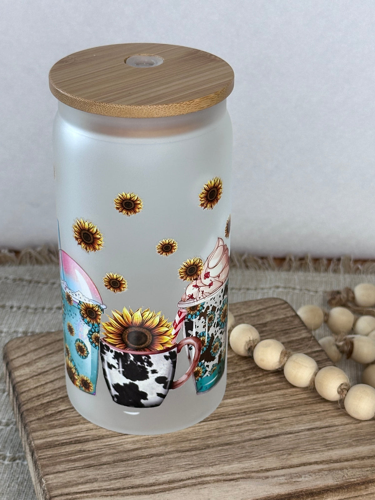 Fueled by Coffee and Country Music Glass Can Cup