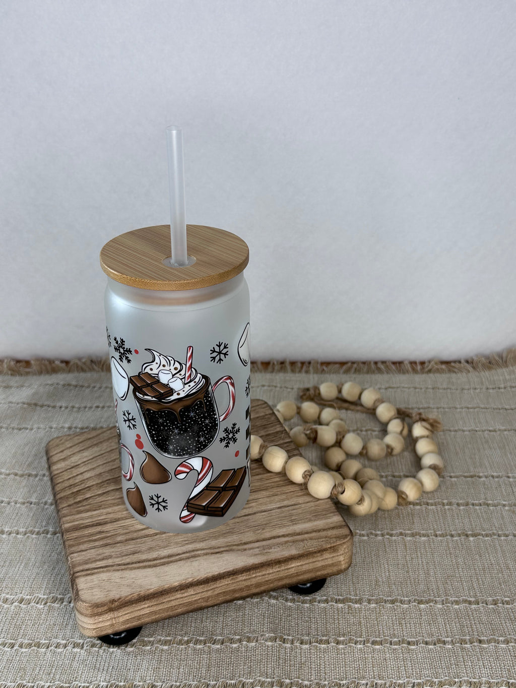 Hot Chocolate Weather Glass Can Cup